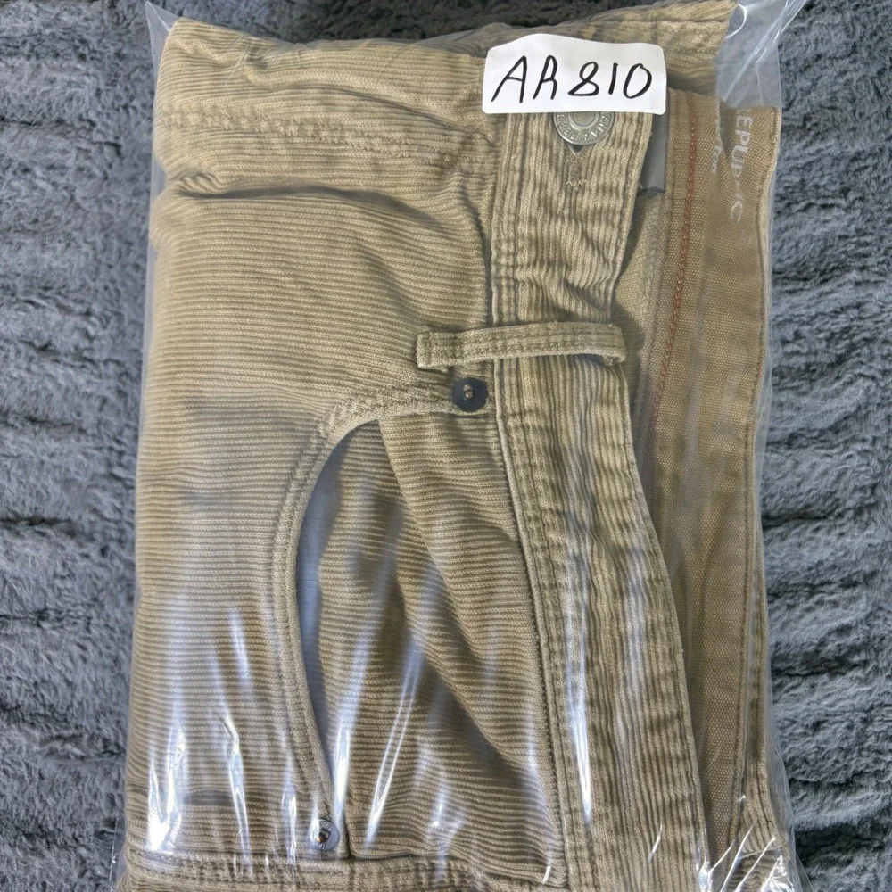 Banana Republic Mens Straight Fit Corduroy Pants Tan Khaki 36x32 Pima Cotton
